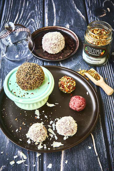 Salami Pralinen - Rohwurst Compound - 32 Gramm - Rezept im Buch Lieblings Wurst !